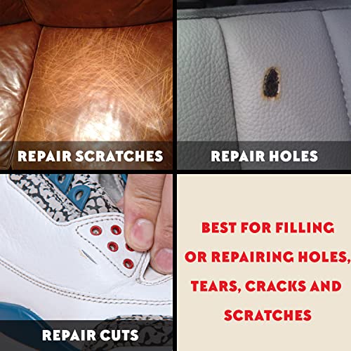 Leather Hero Leather Filler for Filling or Repairing Holes, Tears, Cracks, Scratches, for Leather Car Seats, Furniture, Shoes- Flexible with Applicator (100mL) - Image 3