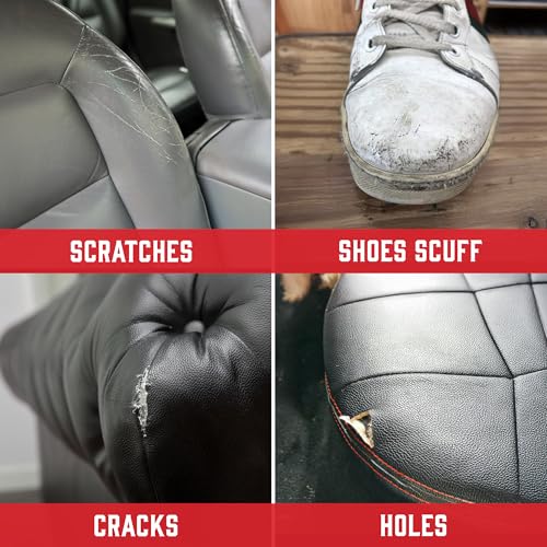 Leather Hero Leather Filler for Filling or Repairing Holes, Tears, Cracks, Scratches, for Leather Car Seats, Furniture, Shoes- Flexible with Applicator (100mL) - Image 2