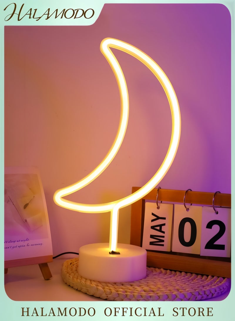 HALAMODO Lightning Neon Signs LED Light With Holder Base Yellow 25.0x23.8x5.5cm - Image 1
