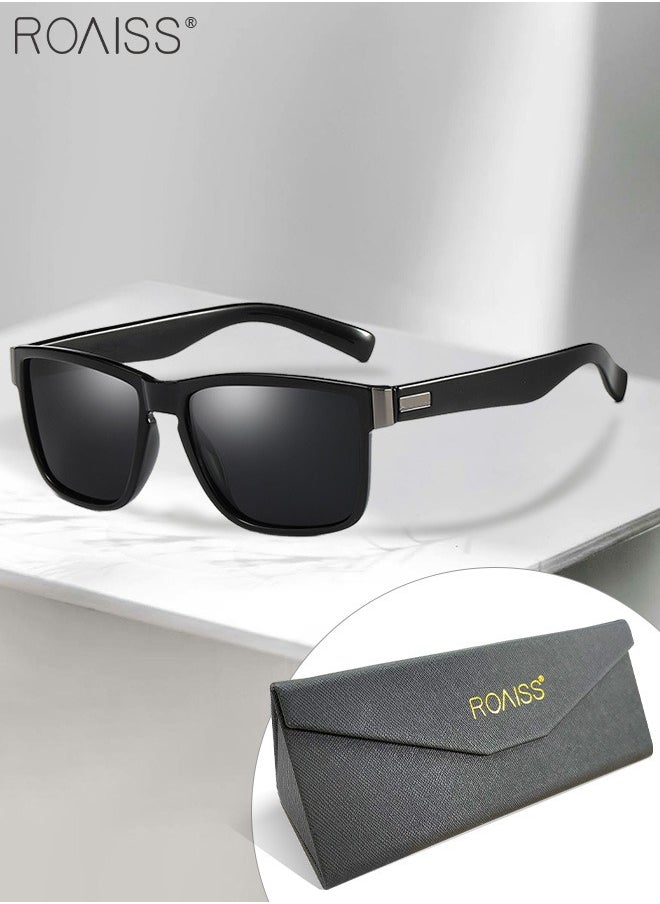 roaiss Men's Polarized Square Sunglasses, UV400 Protection Sun Glasses with PC Frame, Fashion Anti-Glare Sunglasses for Men Driving, Fishing, Traveling, 61mm  - Image 1