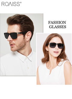 roaiss Men's Polarized Square Sunglasses, UV400 Protection Sun Glasses with PC Frame, Fashion Anti-Glare Sunglasses for Men Driving, Fishing, Traveling, 61mm  - Image 2
