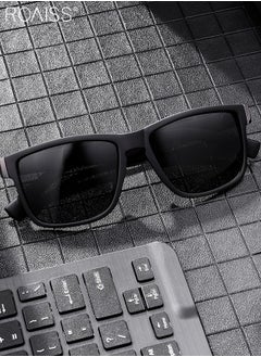 roaiss Men's Polarized Square Sunglasses, UV400 Protection Sun Glasses with PC Frame, Fashion Anti-Glare Sunglasses for Men Driving, Fishing, Traveling, 61mm  - Image 3