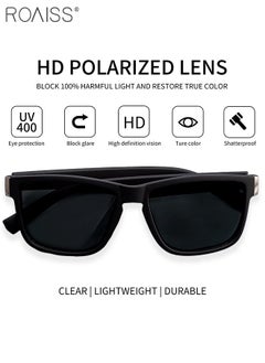 roaiss Men's Polarized Square Sunglasses, UV400 Protection Sun Glasses with PC Frame, Fashion Anti-Glare Sunglasses for Men Driving, Fishing, Traveling, 61mm  - Image 5