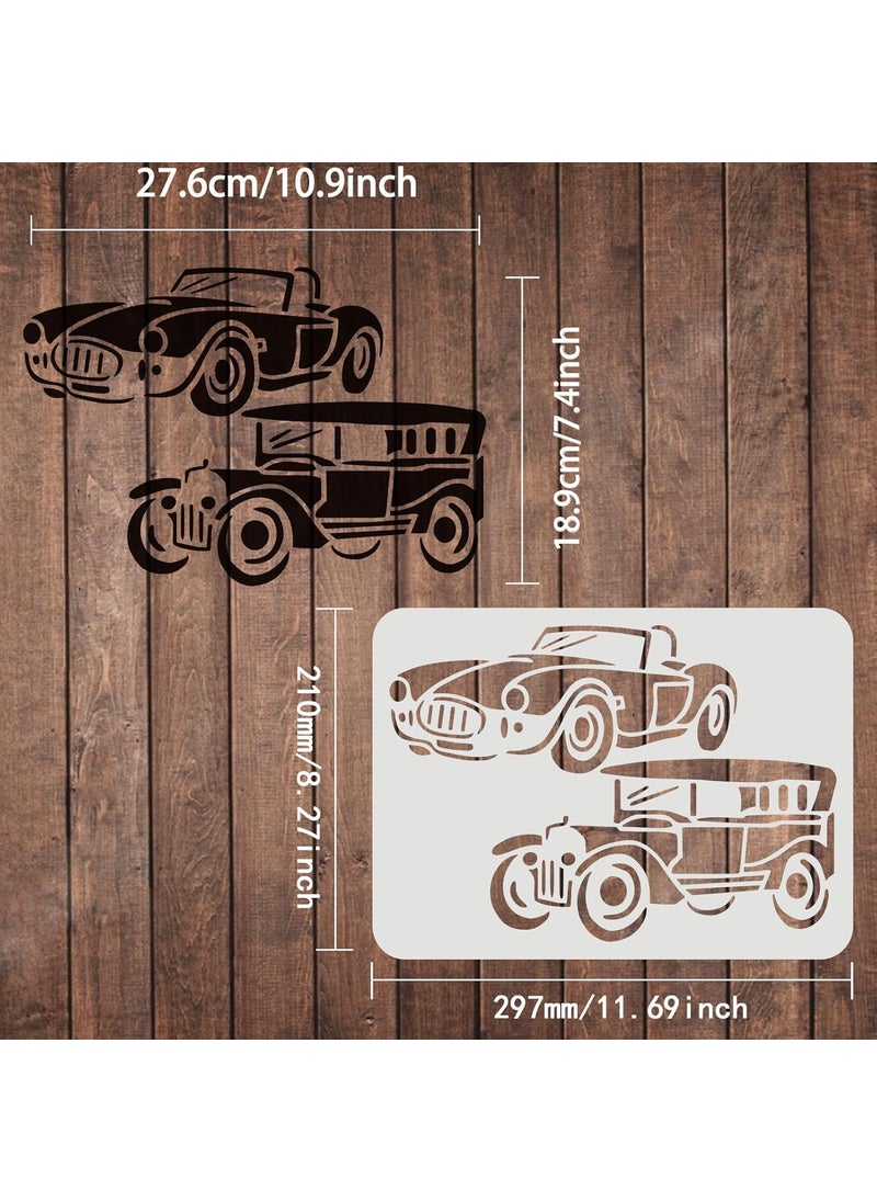 FINGERINSPIRE - FINGERINSPIRE Car Stencil 11.7x8.3inch Sport Car Stencil Reusable Roadster Painting Template for Decoration Classic Cars Drawing Stencil Car Stencil for Painting on Wood, Fabric, Paper, Wall - Image 1
