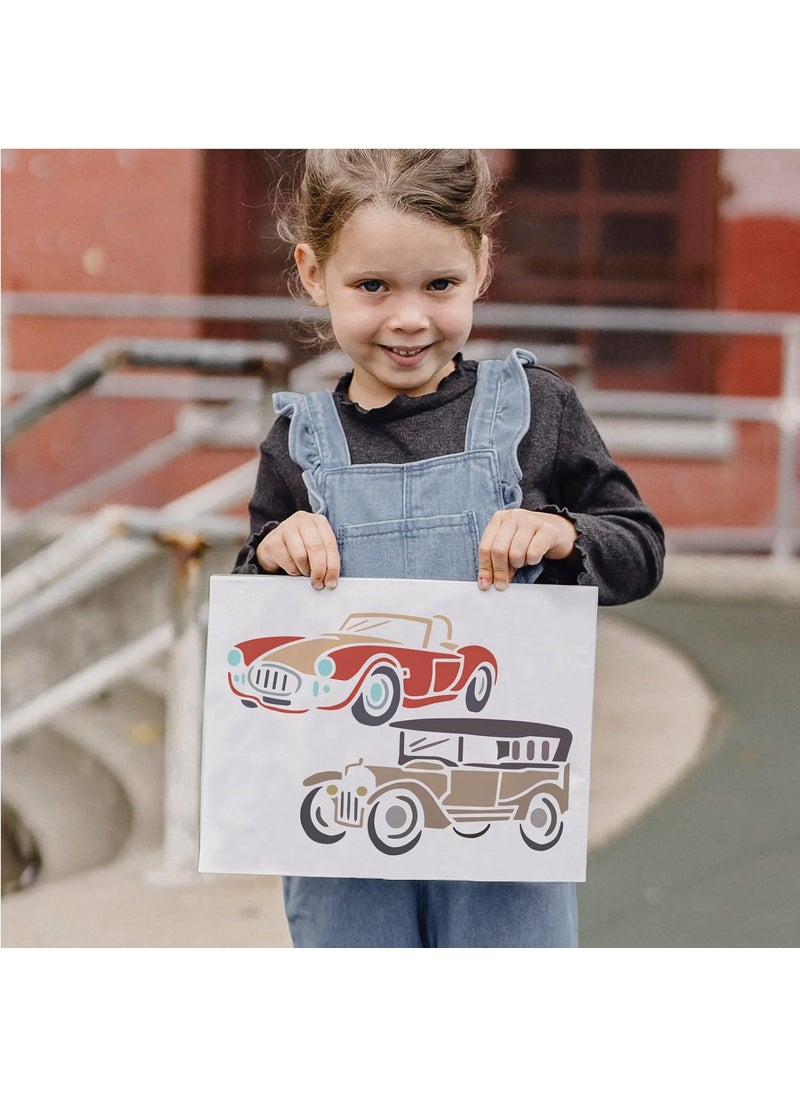 FINGERINSPIRE - FINGERINSPIRE Car Stencil 11.7x8.3inch Sport Car Stencil Reusable Roadster Painting Template for Decoration Classic Cars Drawing Stencil Car Stencil for Painting on Wood, Fabric, Paper, Wall - Image 1
