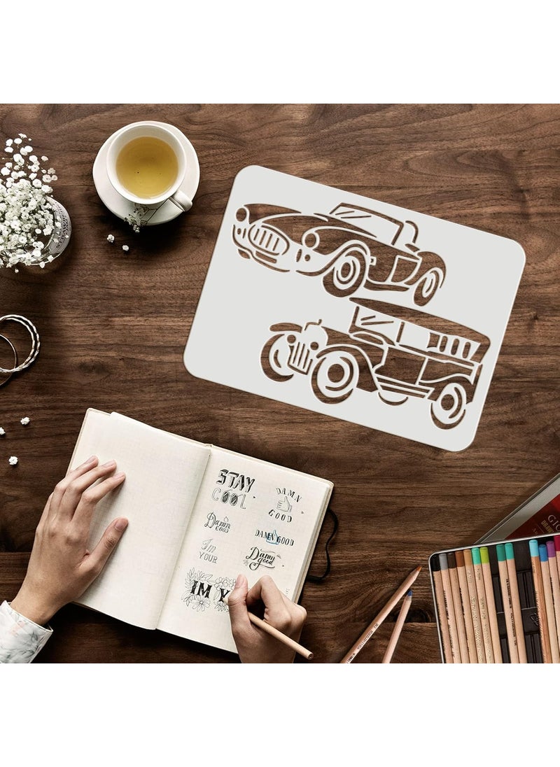 FINGERINSPIRE - FINGERINSPIRE Car Stencil 11.7x8.3inch Sport Car Stencil Reusable Roadster Painting Template for Decoration Classic Cars Drawing Stencil Car Stencil for Painting on Wood, Fabric, Paper, Wall - Image 1