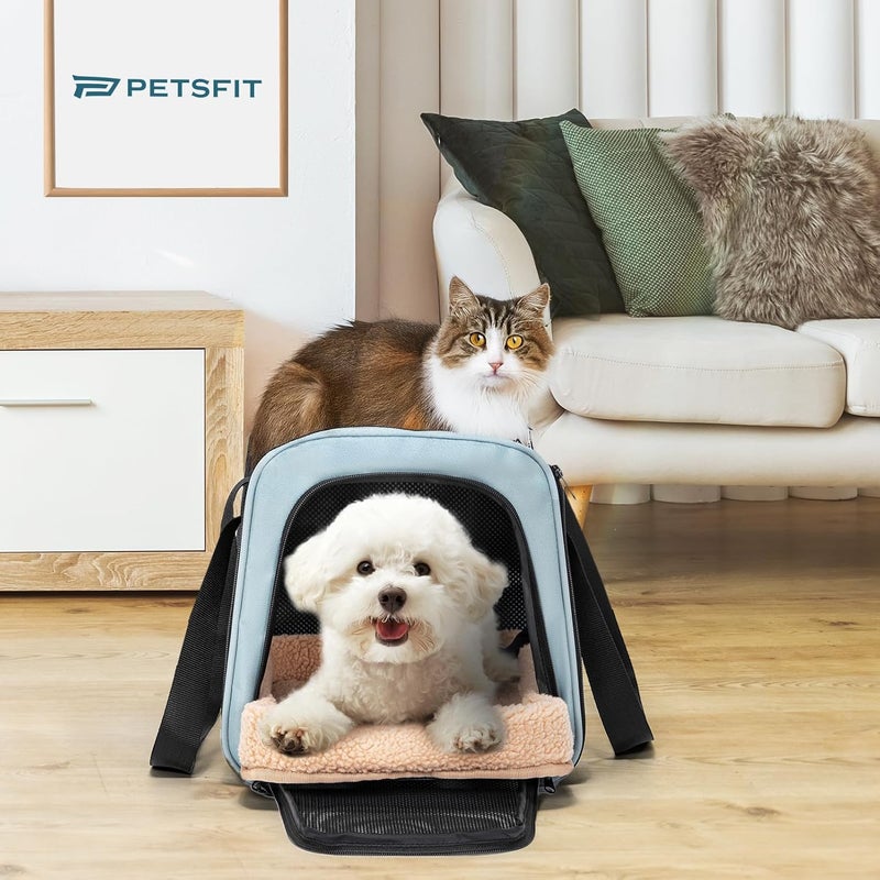 Petsfit Large Cat Car Carrier with Patented Safety Buckle – Escape Proof Cat Car Seat for Safe Driving, Lockable Zipper & Anti-Loss Harness, Soft-Sided Secure Carrier,also Suitable for Small Pets - Image 5