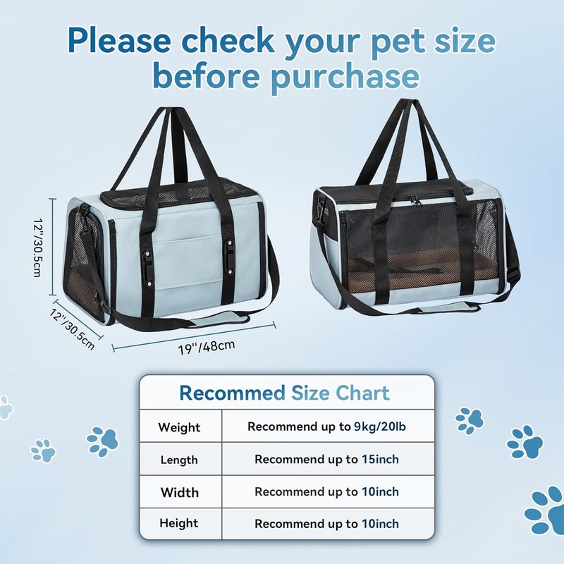 Petsfit Large Cat Car Carrier with Patented Safety Buckle – Escape Proof Cat Car Seat for Safe Driving, Lockable Zipper & Anti-Loss Harness, Soft-Sided Secure Carrier,also Suitable for Small Pets - Image 2