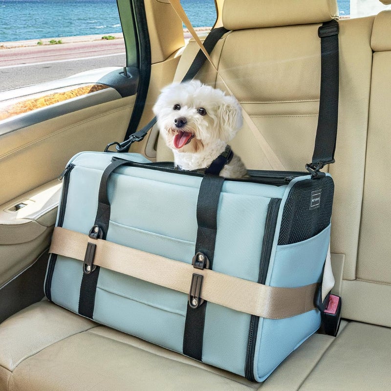 Petsfit Large Cat Car Carrier with Patented Safety Buckle – Escape Proof Cat Car Seat for Safe Driving, Lockable Zipper & Anti-Loss Harness, Soft-Sided Secure Carrier,also Suitable for Small Pets - Image 1