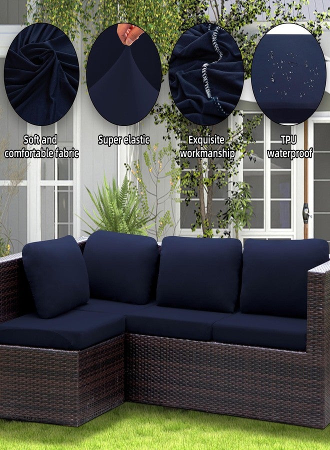 SUKAIKEQA Outdoor Cushion Covers Set,8PCS Waterproof Patio Furniture Couch Seat Slipcovers, Replacement for Sofa Sectional Chair(Cover，Only) - Image 5