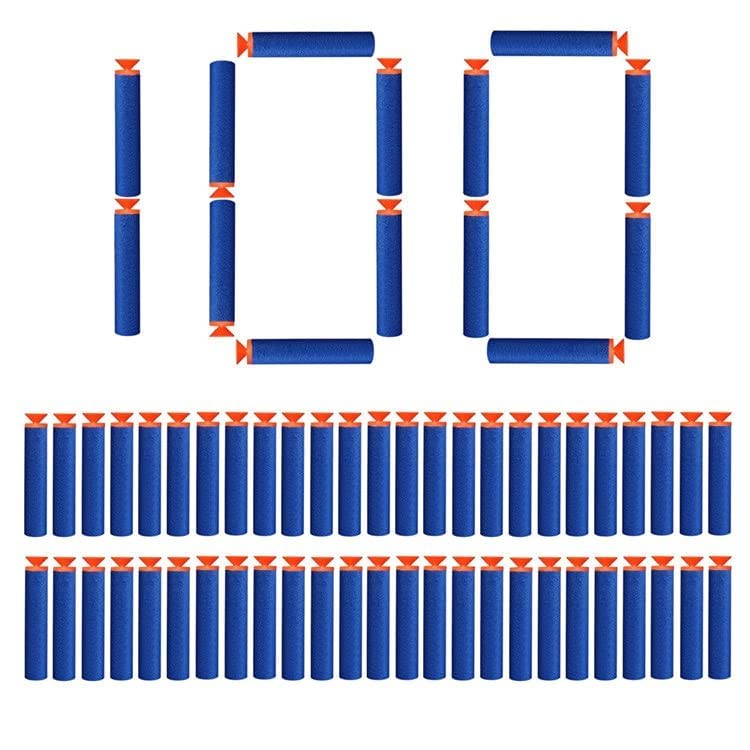 VGRASSP Soft Foam Suction Bullets Darts for Toys Guns - Sticky Safe Bullets Compatible with Nerf N-Strike and Blaze Storm Guns (Pack of 100) - Color As Per Stock, Blue - Image 1