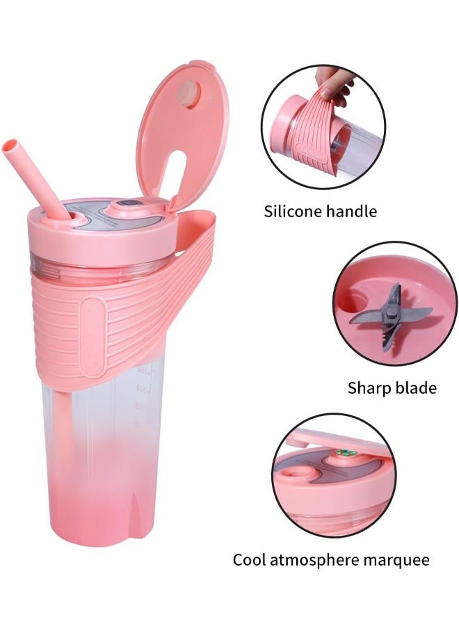 Zeemey - Portable Juicer,Rechargeable Type-C Personal Blender,Mini Blender with Ultra Sharp Four Blades,Perfect for Travel,Gym,Office (Pink) - Image 1