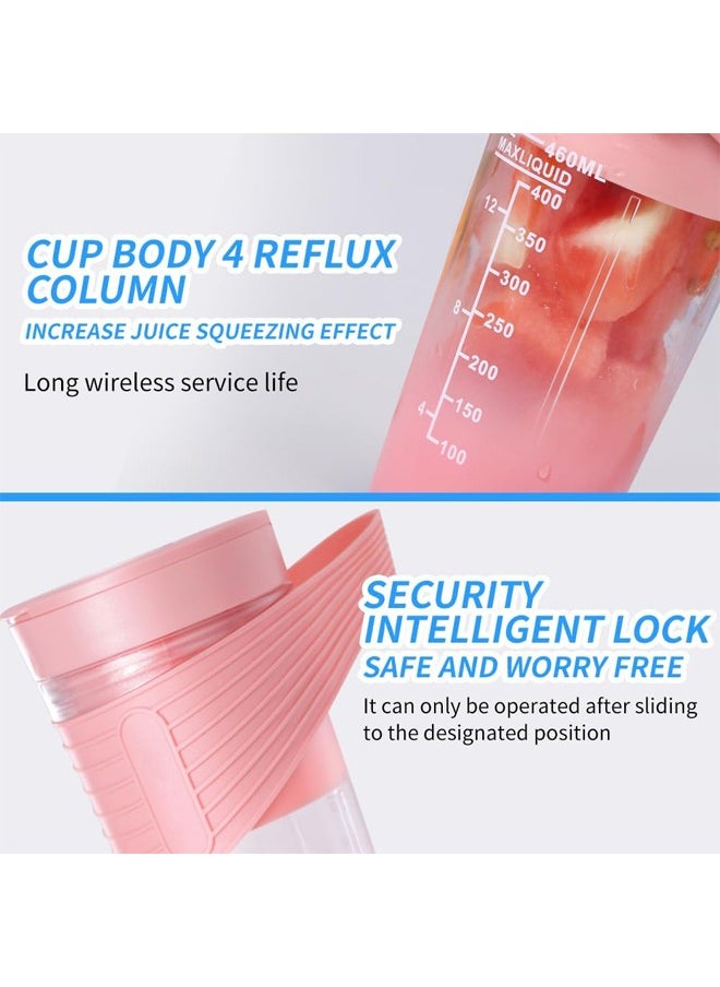 Zeemey - Portable Juicer,Rechargeable Type-C Personal Blender,Mini Blender with Ultra Sharp Four Blades,Perfect for Travel,Gym,Office (Pink) - Image 1