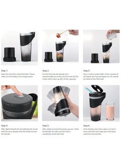 Zeemey Portable Juicer,Rechargeable Type-C Personal Blender,Mini Blender with Ultra Sharp Four Blades,Perfect for Travel,Gym,Office (Pink)  - Image 4