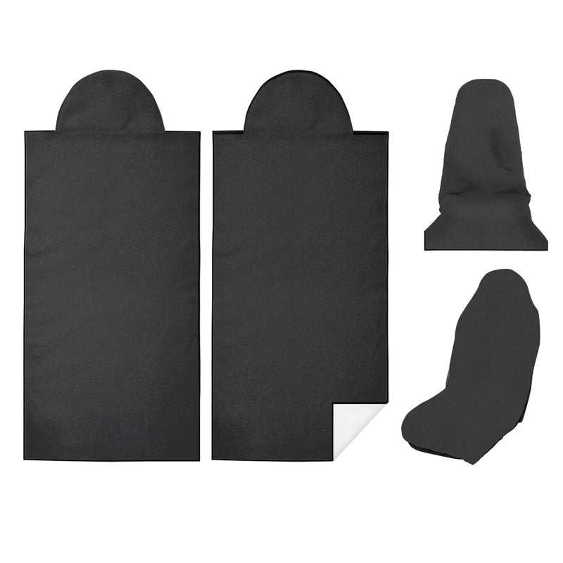 Semtomn Car Seat Towel Cover After Gym, Car Seat Cover Towel â€“ Sweatproof, Washable, Non-Slip Cover for Cars, SUVs (2 Pack, Black) - Image 1