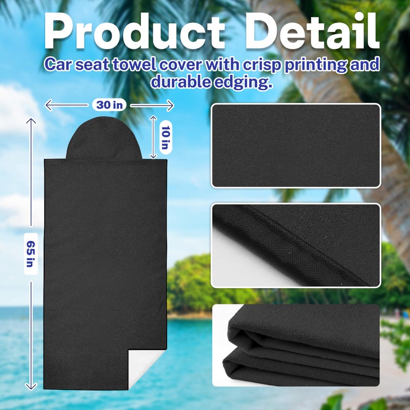 Semtomn Car Seat Towel Cover After Gym, Car Seat Cover Towel â€“ Sweatproof, Washable, Non-Slip Cover for Cars, SUVs (2 Pack, Black) - Image 2