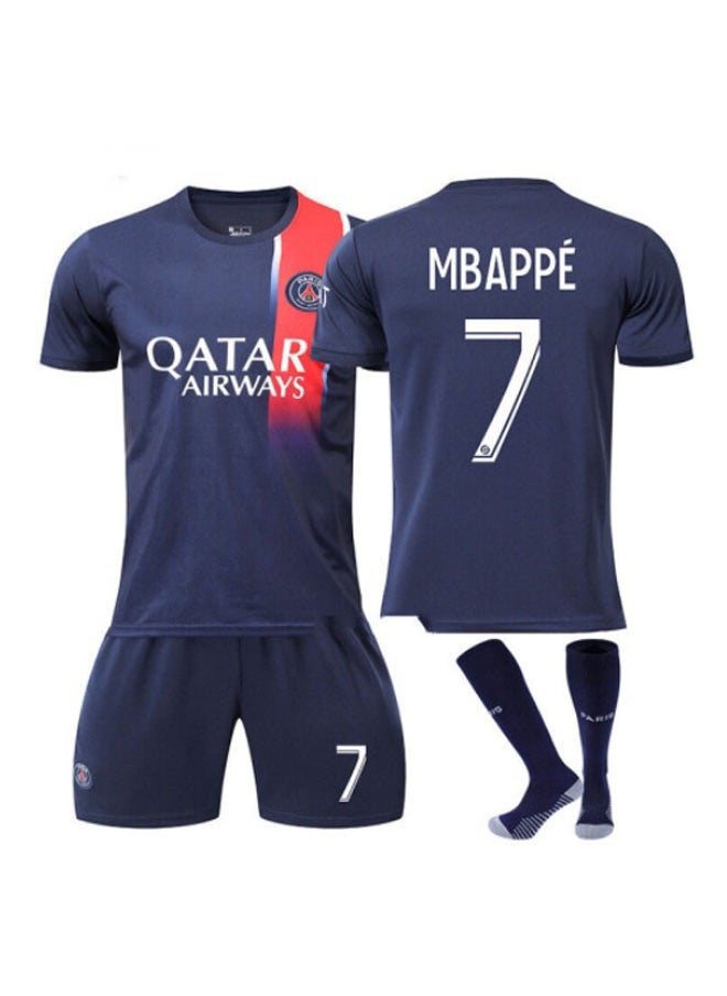General - 23-24 New Season Paris Saint-Germain Football Jersey MBAPPE #7 Football Jersey/Shorts Socks Gift Set Kids Size and Adult Size, Gift for Fan Friends - Image 1