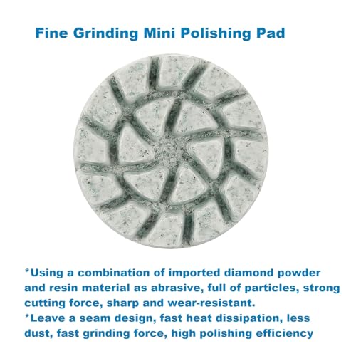 MiJunHD 1inch 25mm Mini Diamond Polishing Pad 16Pcs/Set, 7 Different Grit 50#-3000# Water Sanding Discs & 2.3mm 3mm Shank Hook & Loop Backing Holder for Detail Fine Grinding - Image 4