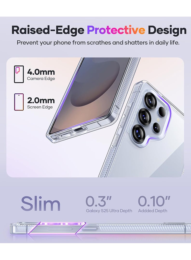 Case Up Clear Case Designed for Samsung Galaxy S26 Ultra, Slim Shockproof Protective Cover with Built-in Multi-Angle Metal Stand, Yellowing-Resistant & Heavy Duty Protection - Image 5