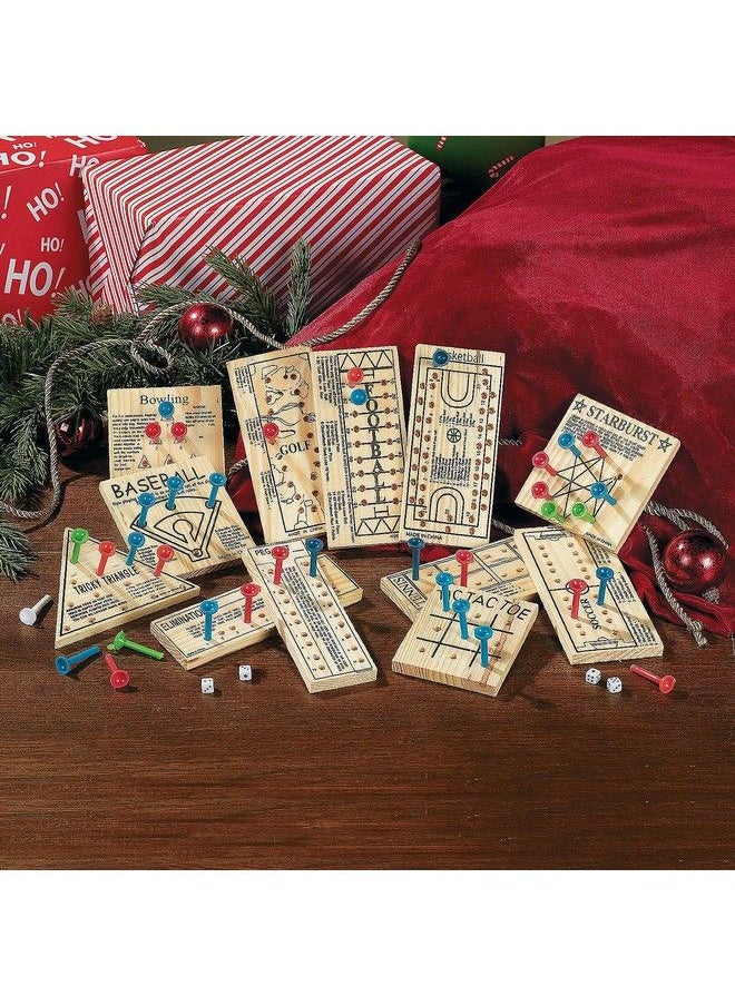 Fun Express - Wooden Peg Board Game Variety Pack Set Of 12 Variety Of Old School And Old Fashioned Games - Image 1