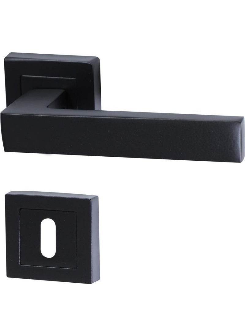 Nobel - 3 Pieces Avanti Matte Black Square Rosette Room Door Handle - Image 1