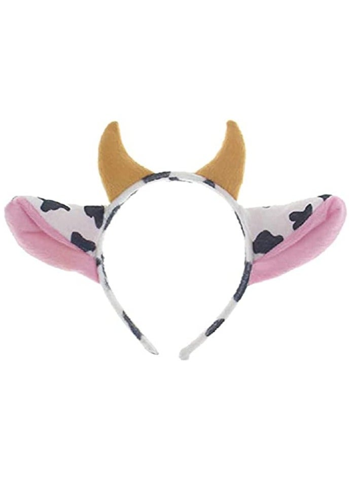 Excefore 2Pcs Animal Ear Headbands Cosplay Make-Up Plush Ears Carnival Masquerade Party Supplies Costume Accessory  Cosplay Party Headbands for Women Girls Adult (Cow and Giraffe） Brand: - Image 2