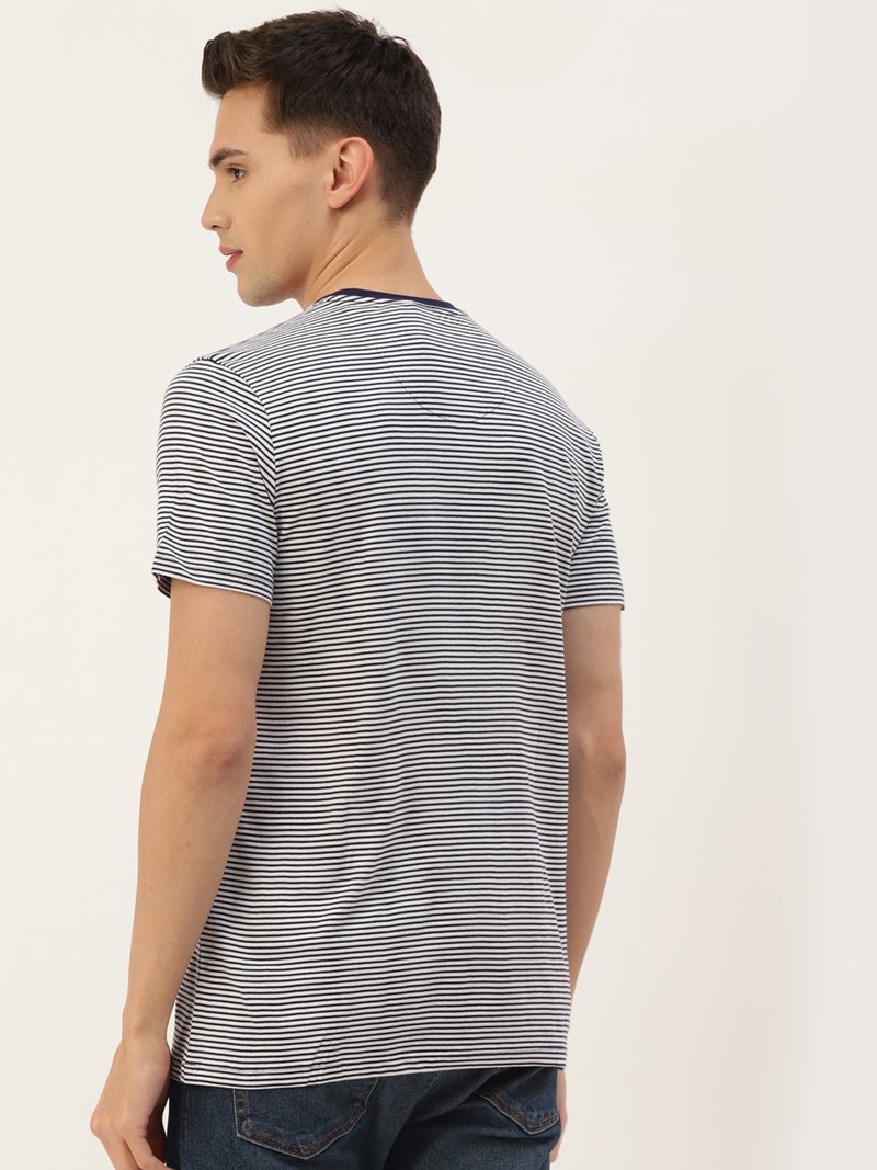 amswan PREMIUM COTTON STRIPED HALF SLEEVE CREW NECK T-SHIRTS - Image 4