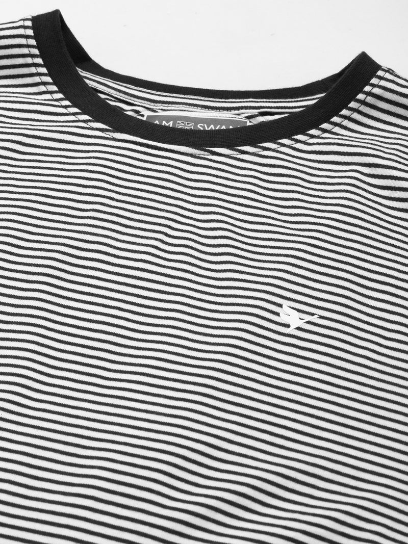 amswan PREMIUM COTTON STRIPED HALF SLEEVE CREW NECK T-SHIRTS - Image 2