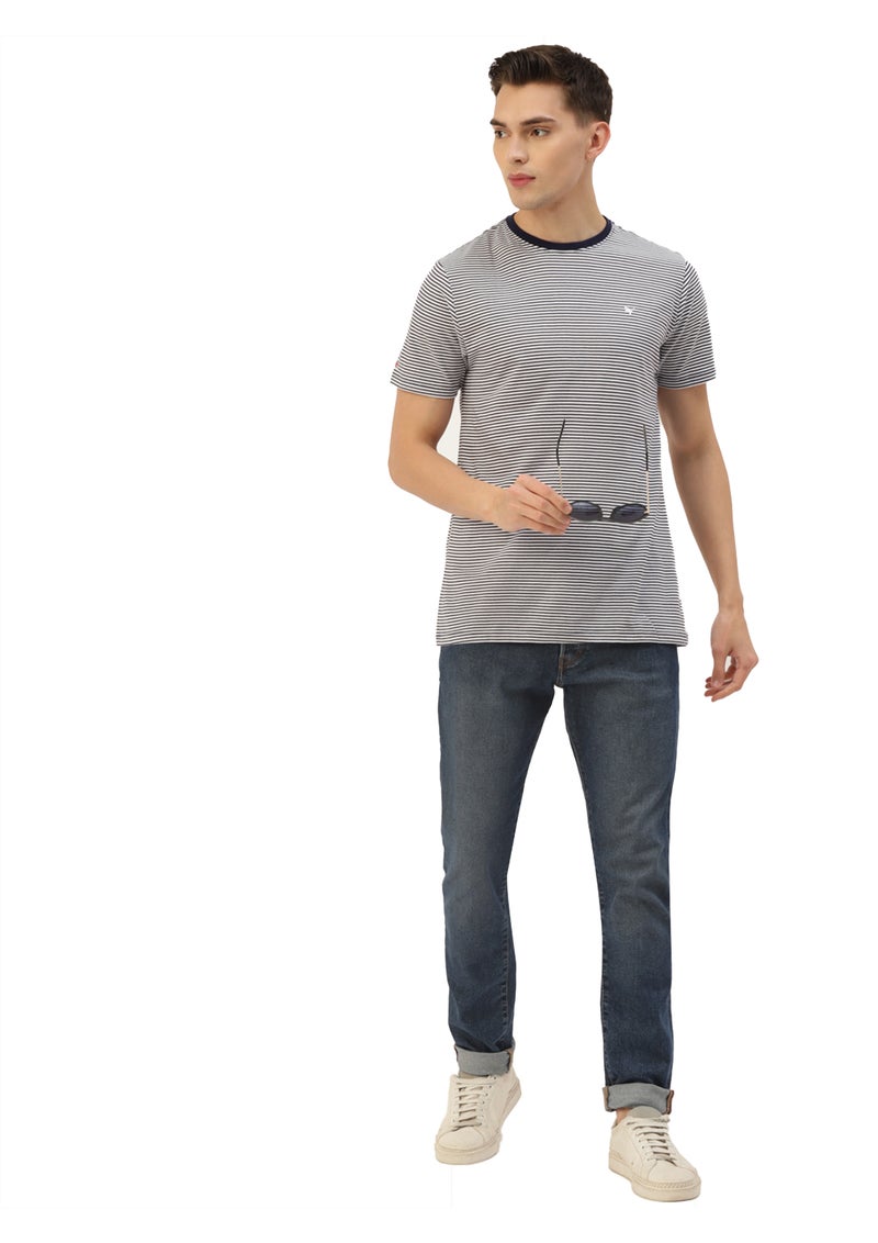 amswan PREMIUM COTTON STRIPED HALF SLEEVE CREW NECK T-SHIRTS - Image 5