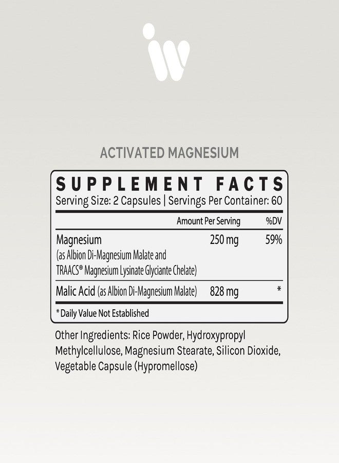 InfiniWell Activated Magnesium Supplement for Women & Men - Support Brain Health & Neurotransmitter Activity - Promote Relaxation for a Healthy Sleep Cycle - Optimized for Absorption (120 Capsules) - Image 4