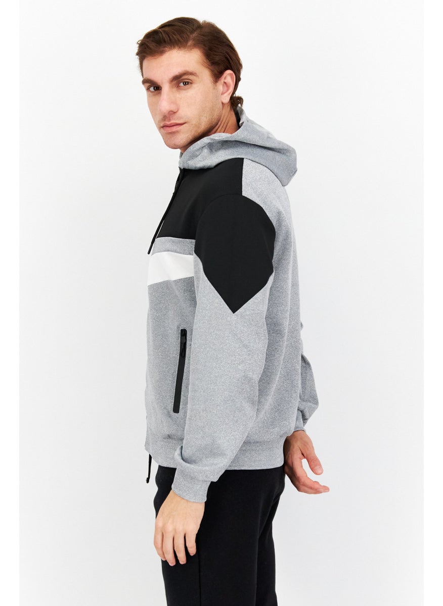 Cultura New York Men Sportswear Fit Long Sleeve Training Sweatshirt, Heather Grey  - Image 3
