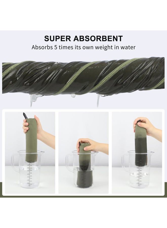 Rainleaf Microfiber Towel, 30 X 60 Inches. Army Green. - Image 4