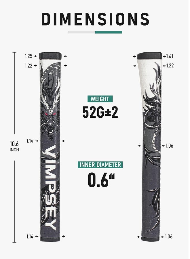 VIMPSEY Golf Putter Grip | Comfortable Polyurethane with a Unique Parallel Design | Lightweight Pistol Putter Grips (Pistol 2.0, Black-Grey) - Image 4