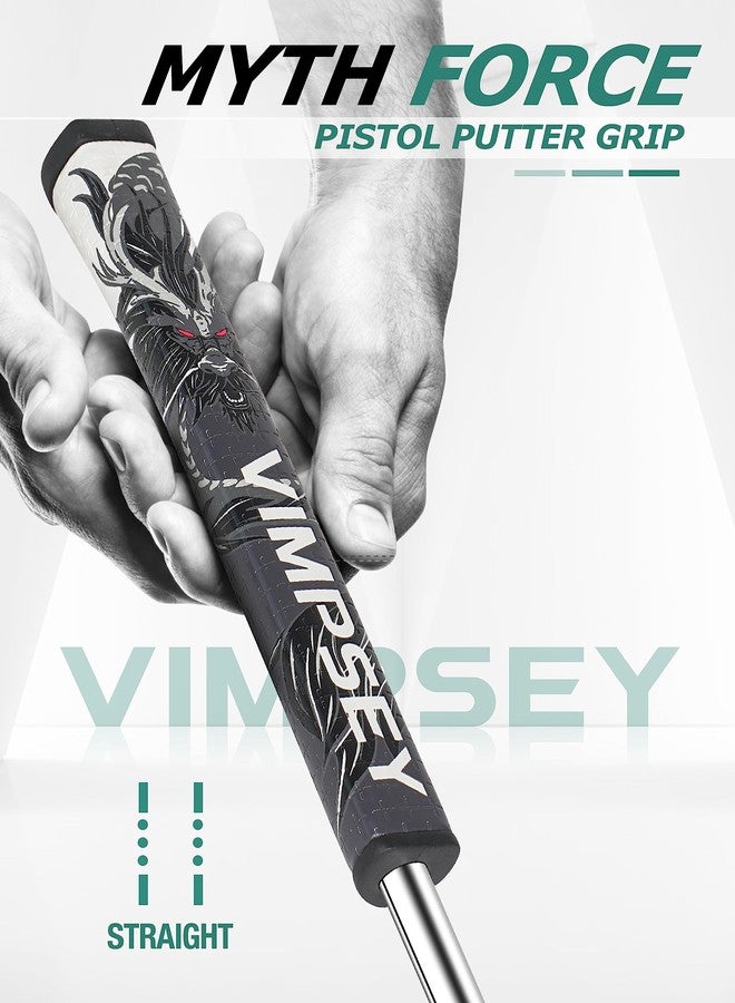 VIMPSEY Golf Putter Grip | Comfortable Polyurethane with a Unique Parallel Design | Lightweight Pistol Putter Grips (Pistol 2.0, Black-Grey) - Image 2