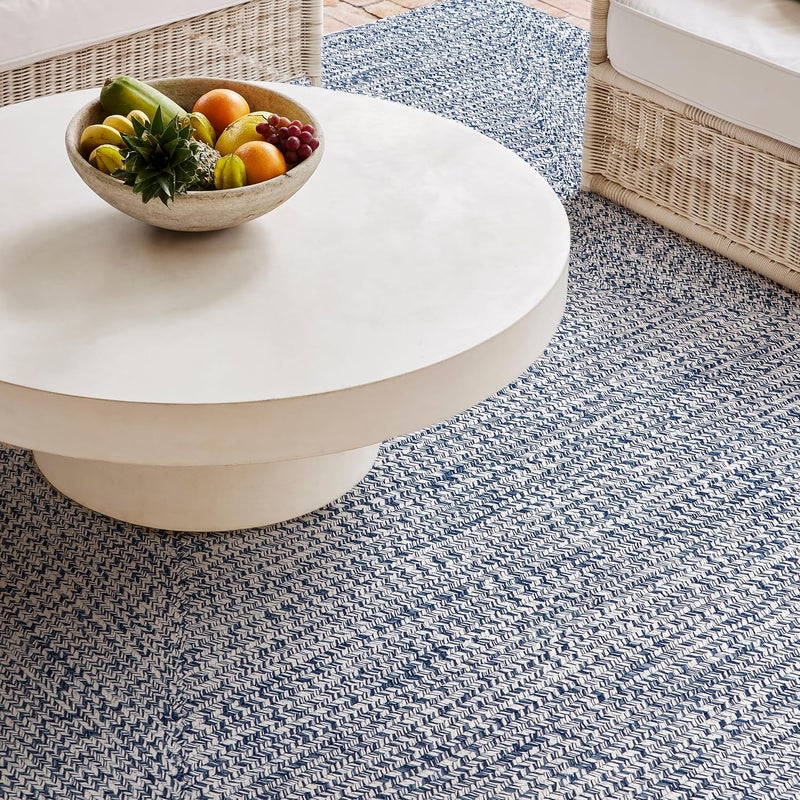 nuLOOM Braided Indoor/Outdoor Area Rug, 3' x 18', Wynn Navy - Image 4