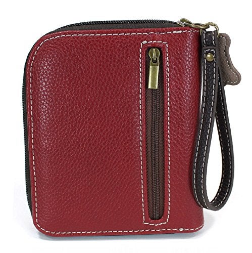 CHALA Zip Around Wallet, Wristlet, 8 Credit Card Slots, Sturdy Pu Leather - Chihuahua - Burgundy - Image 3