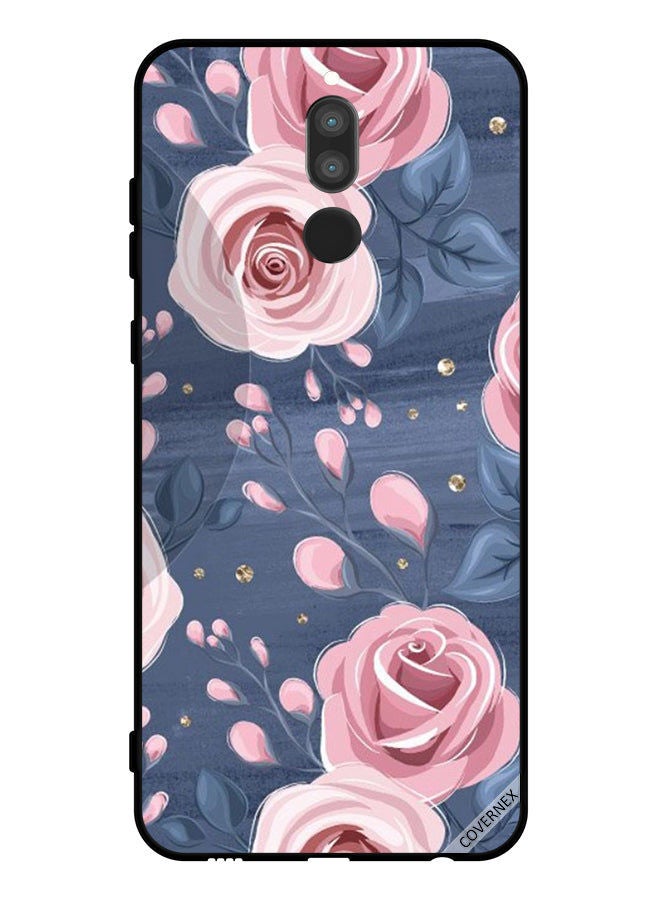 Covernex Protective Case Cover For Huawei Mate 10 Lite   Roses & Dark Grey Leaves Pattern - Image 1