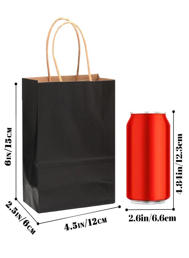 qiqee 30-Packs Black Gift Bags with Handles Bulk 4.5"x2.5"x6" Mini Size Kraft Party Paper Bags - Image 4