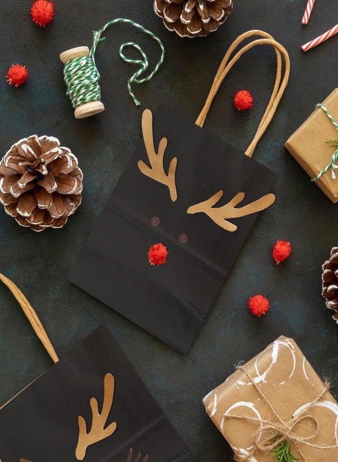 qiqee 30-Packs Black Gift Bags with Handles Bulk 4.5"x2.5"x6" Mini Size Kraft Party Paper Bags - Image 5
