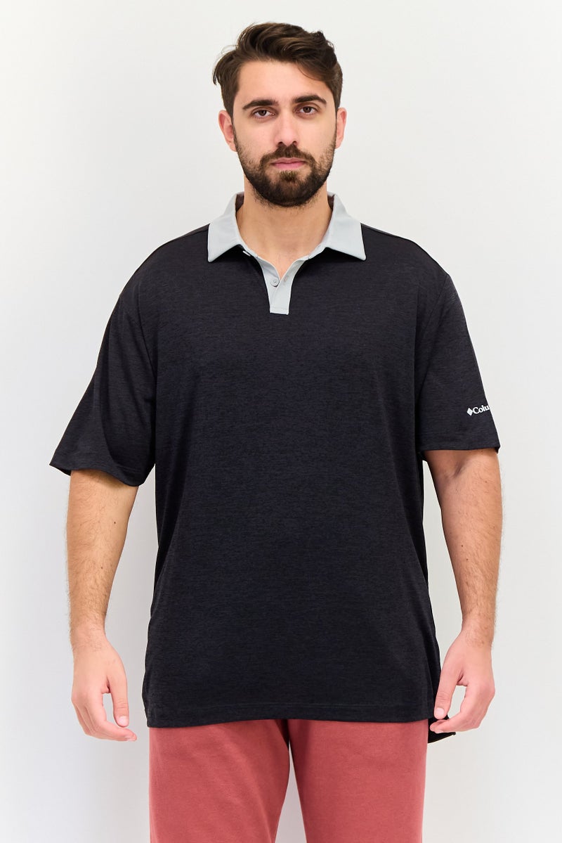 Columbia قميص بولو جولف قصير الأكمام للرجال، أسود - Image 1