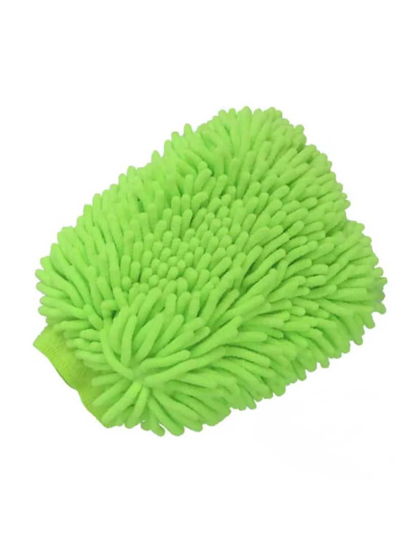 Car Wash Glove, Microfiber Glove for Cleaning and Sweeping Cars, Glove for Sweeping, Cleaning, and Washing Surfaces and Glass, Multi-Purpose Microfiber Towel Glove - Color Green - Image 1
