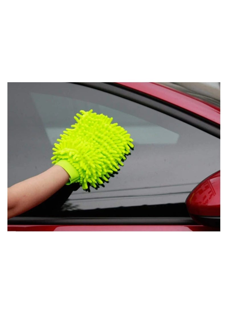Car Wash Glove, Microfiber Glove for Cleaning and Sweeping Cars, Glove for Sweeping, Cleaning, and Washing Surfaces and Glass, Multi-Purpose Microfiber Towel Glove - Color Green - Image 4