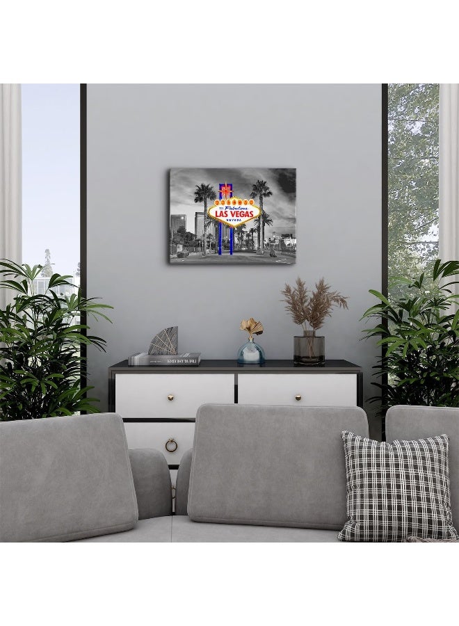 YOOOAHU Black and White Las Vegas Wall Art Cityscape Skyline Picture Wall Decor Nevada Sign Framed Canvas Prints City Iconic Scenic Posters Modern Artwork Living Room Bedroom Office Home Decorations 12x16” - Image 4