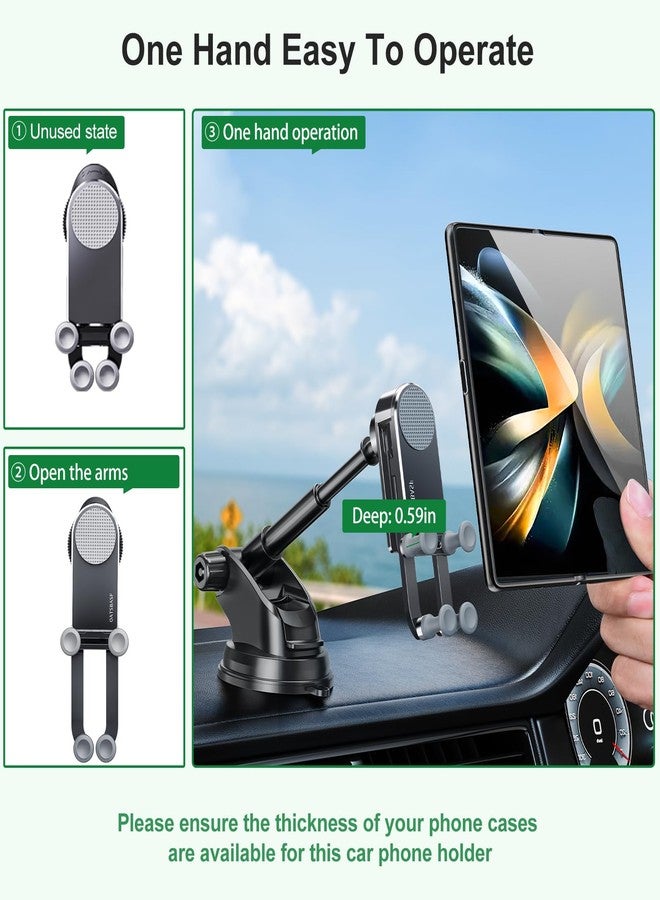 xuenair Z Fold 4 Car Mount for Dashboard Windshield Window, Aluminum 2 Mode for Samsung Galaxy Z Fold 6 5 4 3 2 Accessories and iPhone 16 15 Pro Max - Image 3