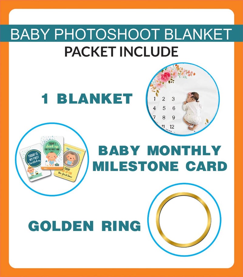 Custom Catch Monthly Milestone Blanket | 1 to 12 Months | Best for Newborn Boy & Girl, Multicolor, Cotton, Skin Friendly - Image 3