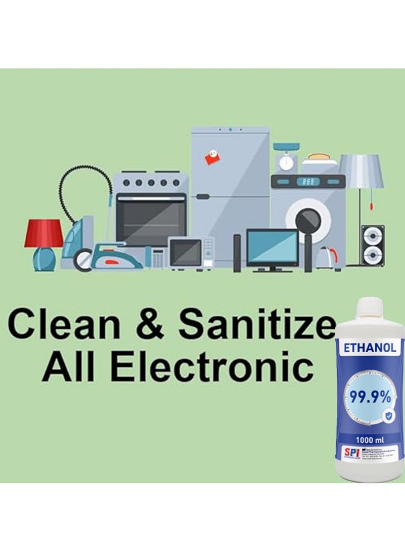 إس بي أي كحول إيثانول 99.9% محلول مطهر ومعقم لليدين والأسطح والمعدات والتطهير العام - سريع الجفاف من إس بي آي (عبوة 1000 مل) - Image 5