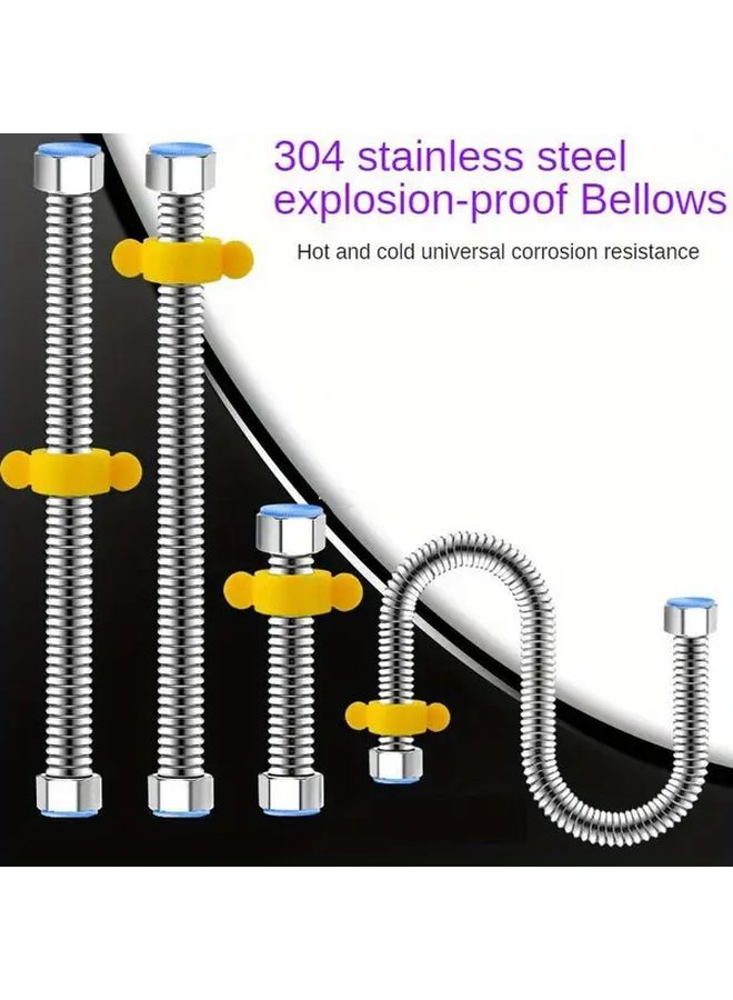 304 Stainless Steel Flexible Water Heater Hose 19.69 Inch Leakproof Corrugated - Image 1