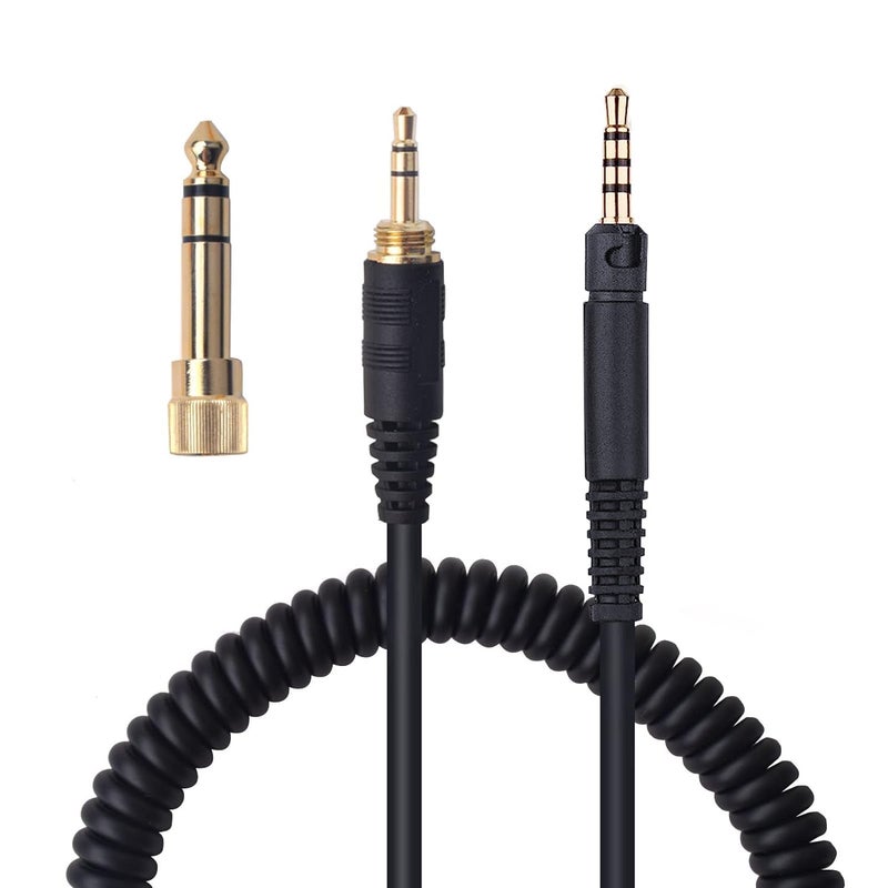 Saipomor HD598 Coiled Cable with Lock Connector Replacement 1/8" and 1/4" to 2.5mm Male AUX Extension Cords Compatible with SENNHEISER HD518 HD558 HD598 HD569 HD579 HD599 HD598 SE Headphones - Image 1