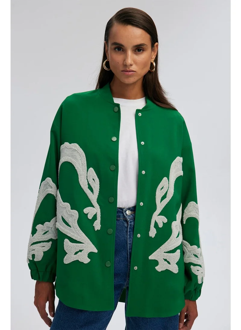 Touche Embroidered Crepe Jacket