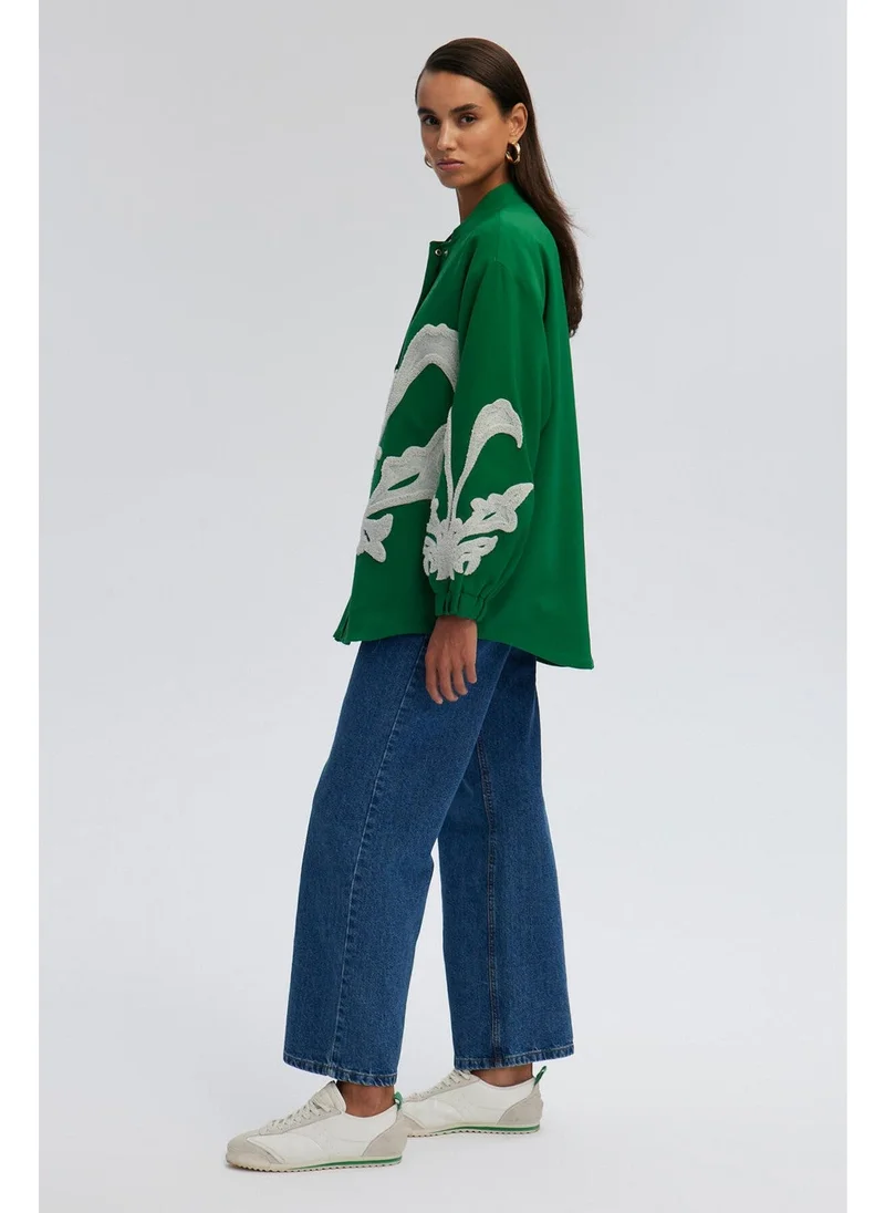 Touche Embroidered Crepe Jacket